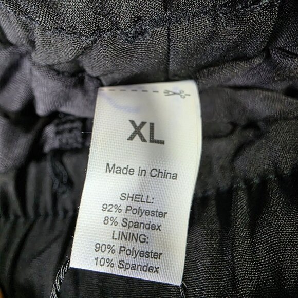 Womens Polly Park Black Track Shorts Lined Polyester Stretch 4.5" Inseam Size XL - Picture 3 of 11